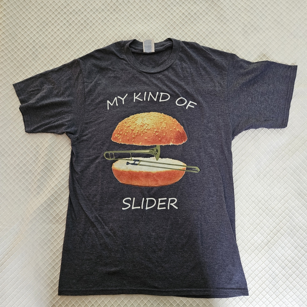 Graphic T-Shirt with Funny Pun Trombone Slider Design